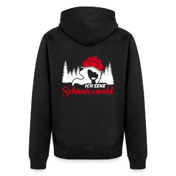 Schwarzwaldmädel Schwarzwald - Unisex Premium Bio Zip Hoodie - Schwarz - Hinten - Nico (187cm)