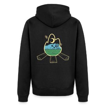 Randonnée à Zugspitze - Veste à capuche bio Premium Unisexe - noir - Dos - Nico (187cm)