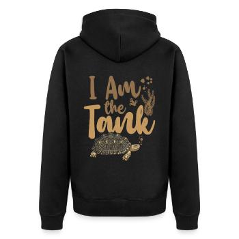 Sea Turtle Tortoise I Am The Tank - Unisex Premium Organic Zip Hoodie - black - Back - Nico (187cm)