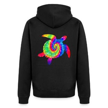 Tortue de mer Tie Dye - Veste à capuche bio Premium Unisexe - noir - Dos - Nico (187cm)