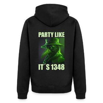 Arzt, Mediziner, Medizin Student, Sponsion - Unisex Premium Bio Zip Hoodie - Schwarz - Hinten - Nico (187cm)