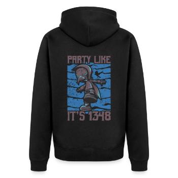 Arzt, Mediziner, Medizin Student, Sponsion - Unisex Premium Bio Zip Hoodie - Schwarz - Hinten - Nico (187cm)