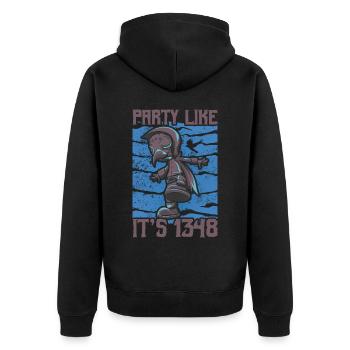 Arzt, Mediziner, Medizin Student, Sponsion - Unisex Premium Bio Zip Hoodie - Schwarz - Hinten - Nico (187cm)