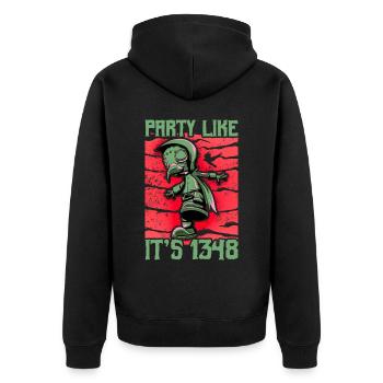 Arzt, Mediziner, Medizin Student, Sponsion - Unisex Premium Bio Zip Hoodie - Schwarz - Hinten - Nico (187cm)