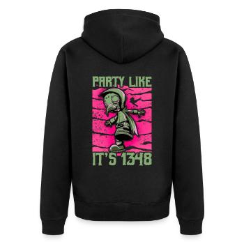 Arzt, Mediziner, Medizin Student, Sponsion - Unisex Premium Bio Zip Hoodie - Schwarz - Hinten - Nico (187cm)