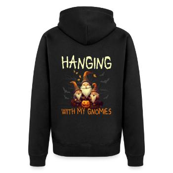 Garden Gnome Halloween Trick Or Treat Gardener - Unisex Premium Organic Zip Hoodie - black - Back - Nico (187cm)