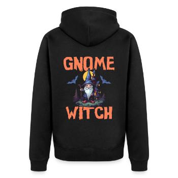 Garden Gnome Halloween Trick Or Treat Gardener - Unisex Premium Organic Zip Hoodie - black - Back - Nico (187cm)