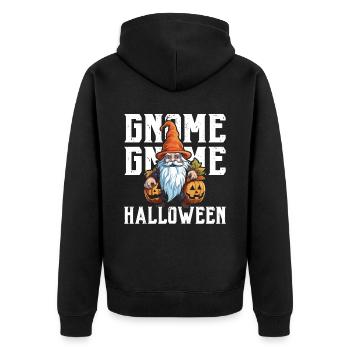 Garden Gnome Halloween Trick Or Treat Gardener - Unisex Premium Organic Zip Hoodie - black - Back - Nico (187cm)