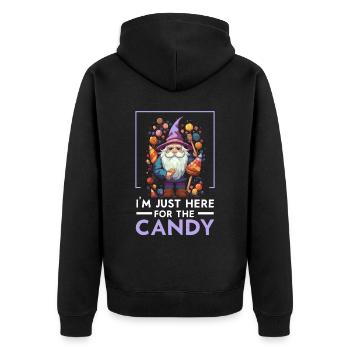 Garden Gnome Halloween Trick Or Treat Gardener - Unisex Premium Organic Zip Hoodie - black - Back - Nico (187cm)