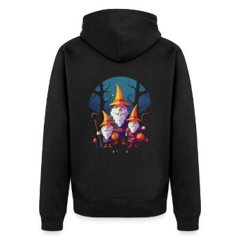 Garden Gnome Halloween Trick Or Treat Gardener - Unisex Premium Organic Zip Hoodie - black - Back - Nico (187cm)