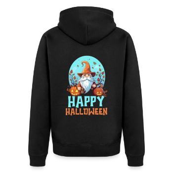 Garden Gnome Halloween Trick Or Treat Gardener - Unisex Premium Organic Zip Hoodie - black - Back - Nico (187cm)