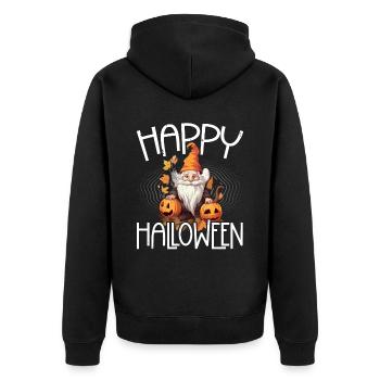 Garden Gnome Halloween Trick Or Treat Gardener - Unisex Premium Organic Zip Hoodie - black - Back - Nico (187cm)