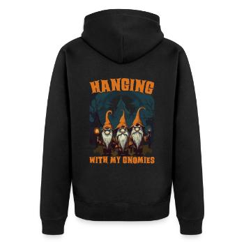 Garden Gnome Halloween Trick Or Treat Gardener - Unisex Premium Organic Zip Hoodie - black - Back - Nico (187cm)