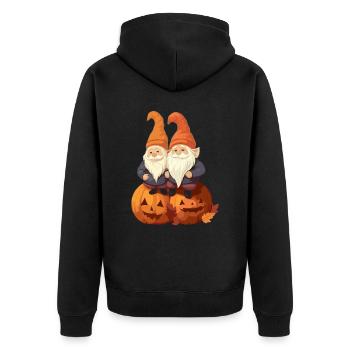 Garden Gnome Halloween Trick Or Treat Gardener - Unisex Premium Organic Zip Hoodie - black - Back - Nico (187cm)