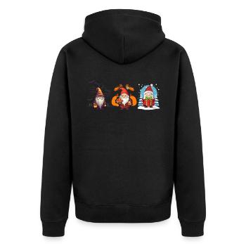 Garden Gnome Halloween Trick Or Treat Gardener - Unisex Premium Organic Zip Hoodie - black - Back - Nico (187cm)