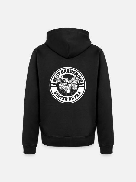 Hobbygärtner Garten Gartenschwester - Unisex Premium Bio Zip Hoodie - Schwarz