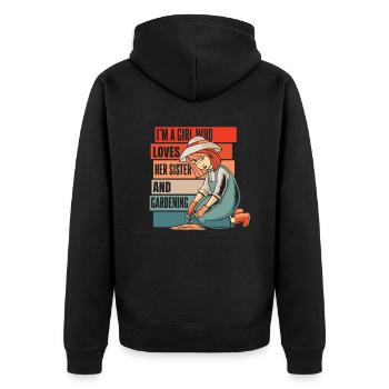 Amateur gardener garden horticultural sister - Unisex Premium Organic Zip Hoodie - black - Back - Nico (187cm)