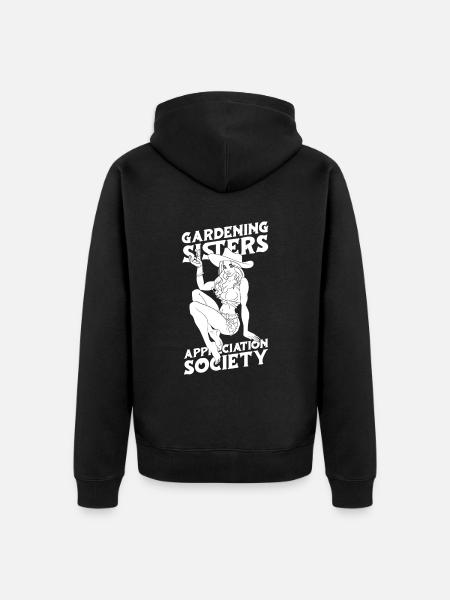 Hobbygärtner Garten Gartenschwester - Unisex Premium Bio Zip Hoodie - Schwarz