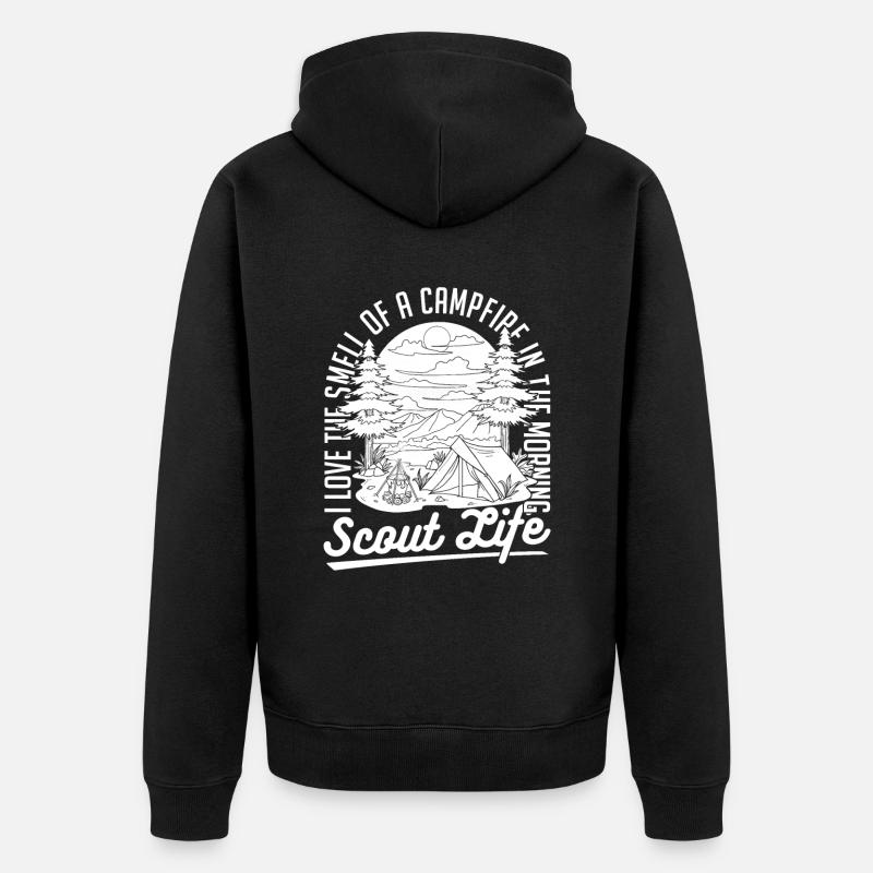 Feu de camp scout - Veste à capuche bio Premium Unisexe - noir