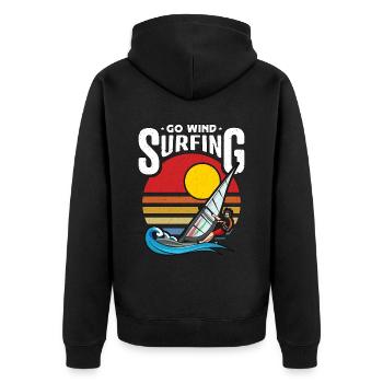 Go Windsurfer Surfboarder aime les sports extrêmes - Veste à capuche bio Premium Unisexe - noir - Dos - Nico (187cm)