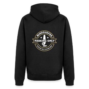Windsurfer Parking Only Violators Will Water Sport - Unisex Premium Bio Zip Hoodie - Schwarz - Hinten - Nico (187cm)
