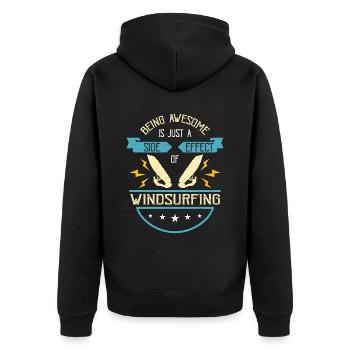 Windsurfing Being Awesome Is Just A Water Sports - Unisex Premium Organic Zip Hoodie - black - Back - Nico (187cm)