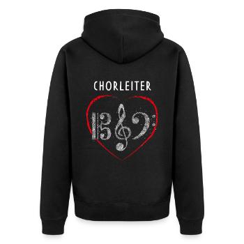 Chorleiter Chor Notenschlüssel Musikverein Musik - Unisex Premium Bio Zip Hoodie - Schwarz - Hinten - Nico (187cm)