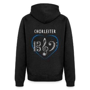 Chorleiter Chor Notenschlüssel Musiker Dirigent - Unisex Premium Bio Zip Hoodie - Schwarz - Hinten - Nico (187cm)