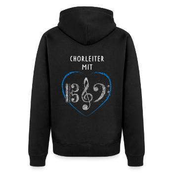 Chorleiter mit Herz Chor Musiker Musikverein - Unisex Premium Bio Zip Hoodie - Schwarz - Hinten - Nico (187cm)