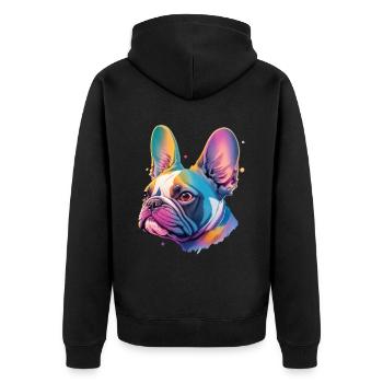 Bouledogue Français Fidèles Chiens Ami Chien - Veste à capuche bio Premium Unisexe - noir - Dos - Nico (187cm)