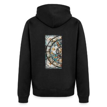 Glasmalerei - Glasmalerei Künstler - Unisex Premium Bio Zip Hoodie - Schwarz - Hinten - Nico (187cm)