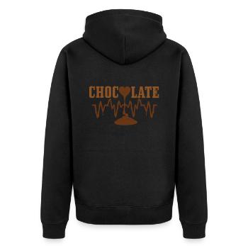 Chocolate Heartbeat - Unisex Premium Organic Zip Hoodie - black - Back - Nico (187cm)
