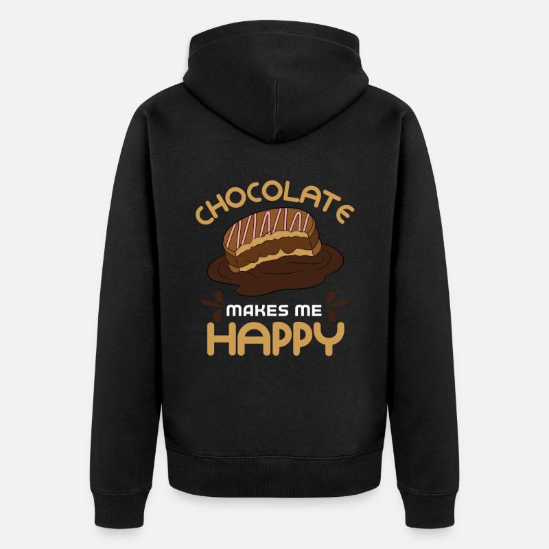 Le chocolat me rend heureux - Veste à capuche bio Premium Unisexe - noir