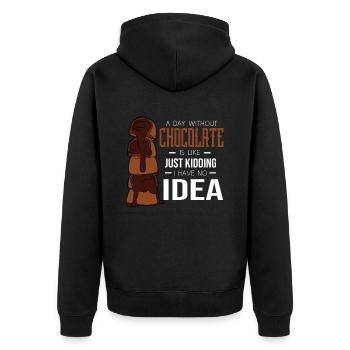 Chocolat - Veste à capuche bio Premium Unisexe - noir - Dos - Nico (187cm)