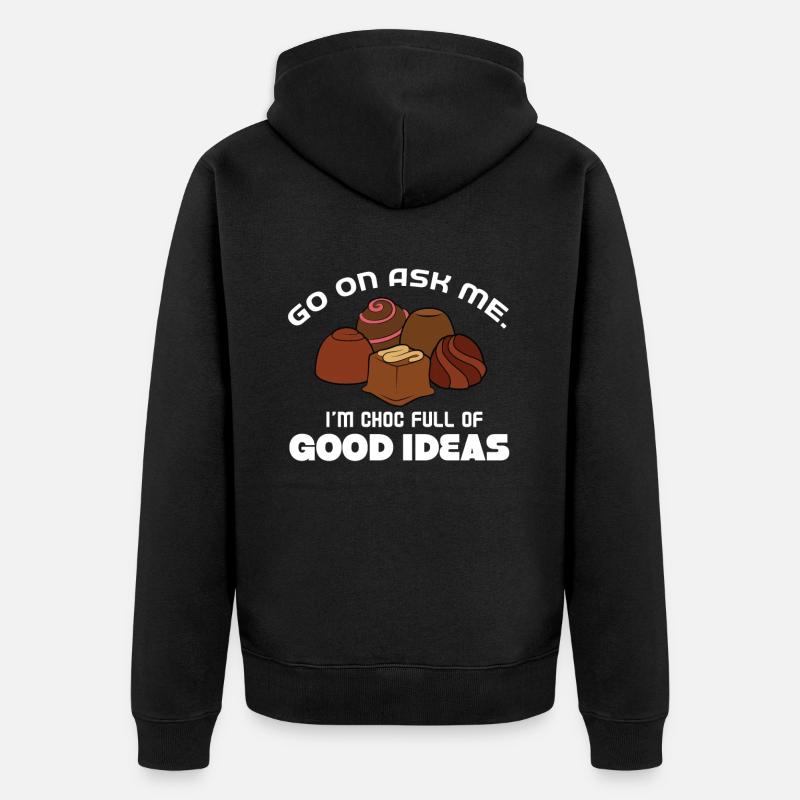 Chocolat - Veste à capuche bio Premium Unisexe - noir