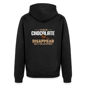 Je fais disparaître le chocolat - Veste à capuche bio Premium Unisexe - noir - Dos - Nico (187cm)