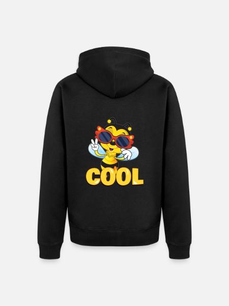 Cool bee beekeeper honey - Unisex Premium Organic Zip Hoodie - black