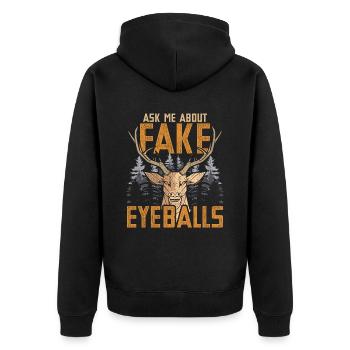 Taxidermiste Posez-moi des questions sur les faux globes oculaires - Veste à capuche bio Premium Unisexe - noir - Dos - Nico (187cm)