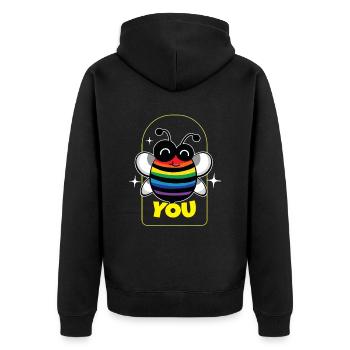 You bees beekeeper honey lqbtq - Unisex Premium Organic Zip Hoodie - black - Back - Nico (187cm)