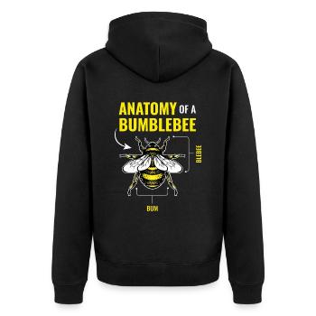 Antatomy Of A Bumblebee Hummel Bienen - Unisex Premium Bio Zip Hoodie - Schwarz - Hinten - Nico (187cm)