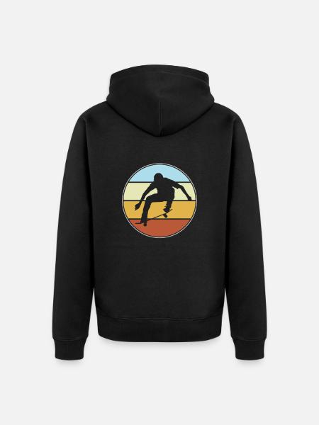 Skating Retro - Unisex Premium Organic Zip Hoodie - black