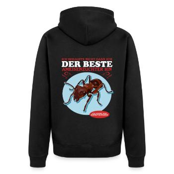 Ameisen Ameisenfarm | Ameise Formicarium Geschenk - Unisex Premium Bio Zip Hoodie - Schwarz - Hinten - Nico (187cm)