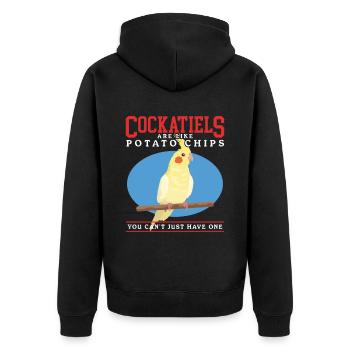 Nymphensittiche Vogel Vogelbesitzer Geschenk - Unisex Premium Bio Zip Hoodie - Schwarz - Hinten - Nico (187cm)