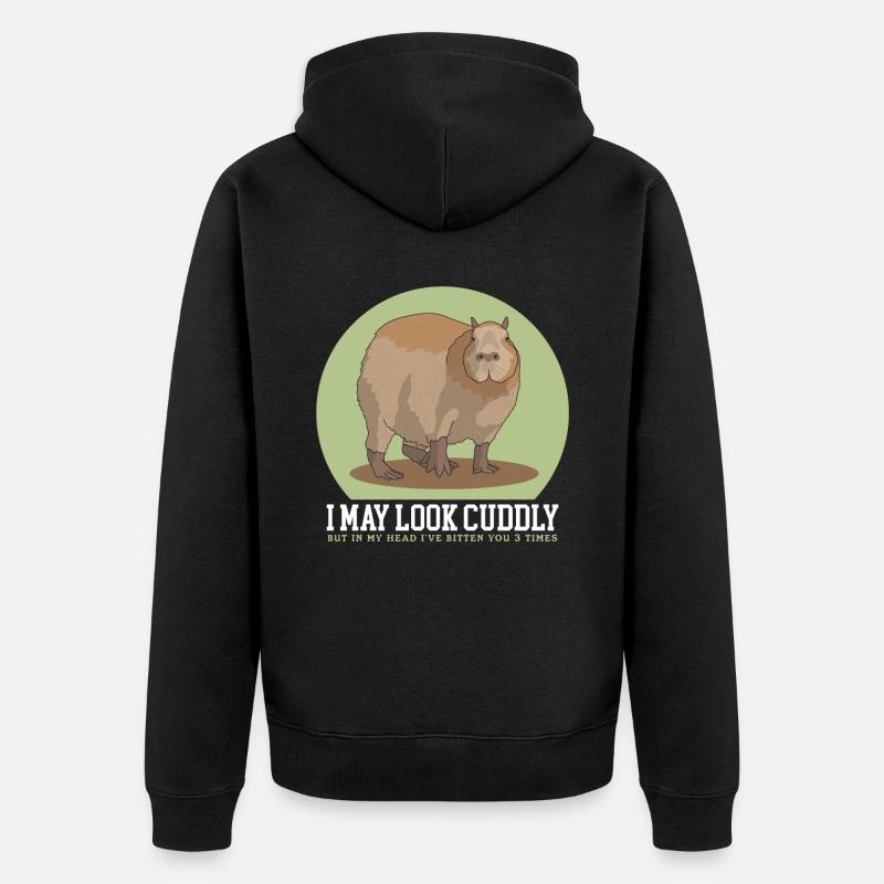 Capybara Capybaras Capybara Capybara Cadeau - Veste à capuche bio Premium Unisexe - noir