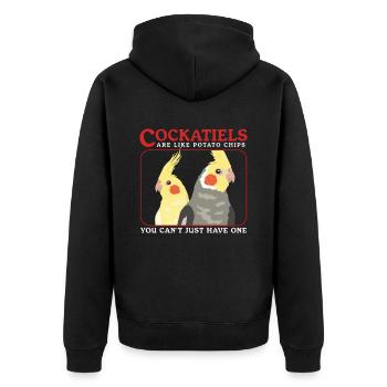 Nymphensittich Vogel Vogelbesitzer Geschenk - Unisex Premium Bio Zip Hoodie - Schwarz - Hinten - Nico (187cm)