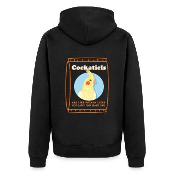 Nymphensittiche Vogelbesitzer Vogel Geschenk - Unisex Premium Bio Zip Hoodie - Schwarz - Hinten - Nico (187cm)