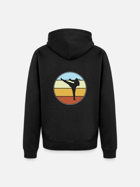 MMA Retro - Unisex Premium Organic Zip Hoodie - black
