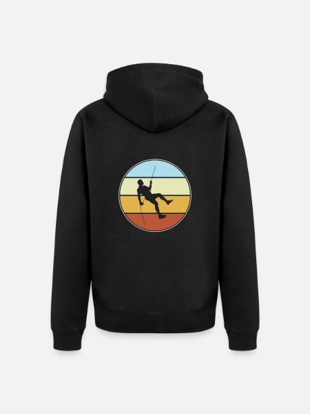 Climbing Retro - Unisex Premium Organic Zip Hoodie - black