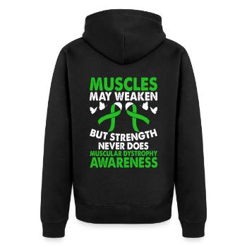 Muskeln Können Muskeldystrophie-bewusstseinsmonat - Unisex Premium Bio Zip Hoodie - Schwarz - Hinten - Nico (187cm)