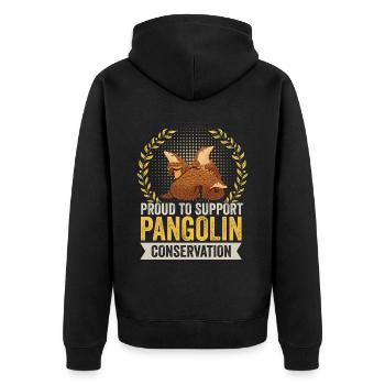 Unterstützen Sie Pangolin Conservation Pangolins - Unisex Premium Bio Zip Hoodie - Schwarz - Hinten - Nico (187cm)